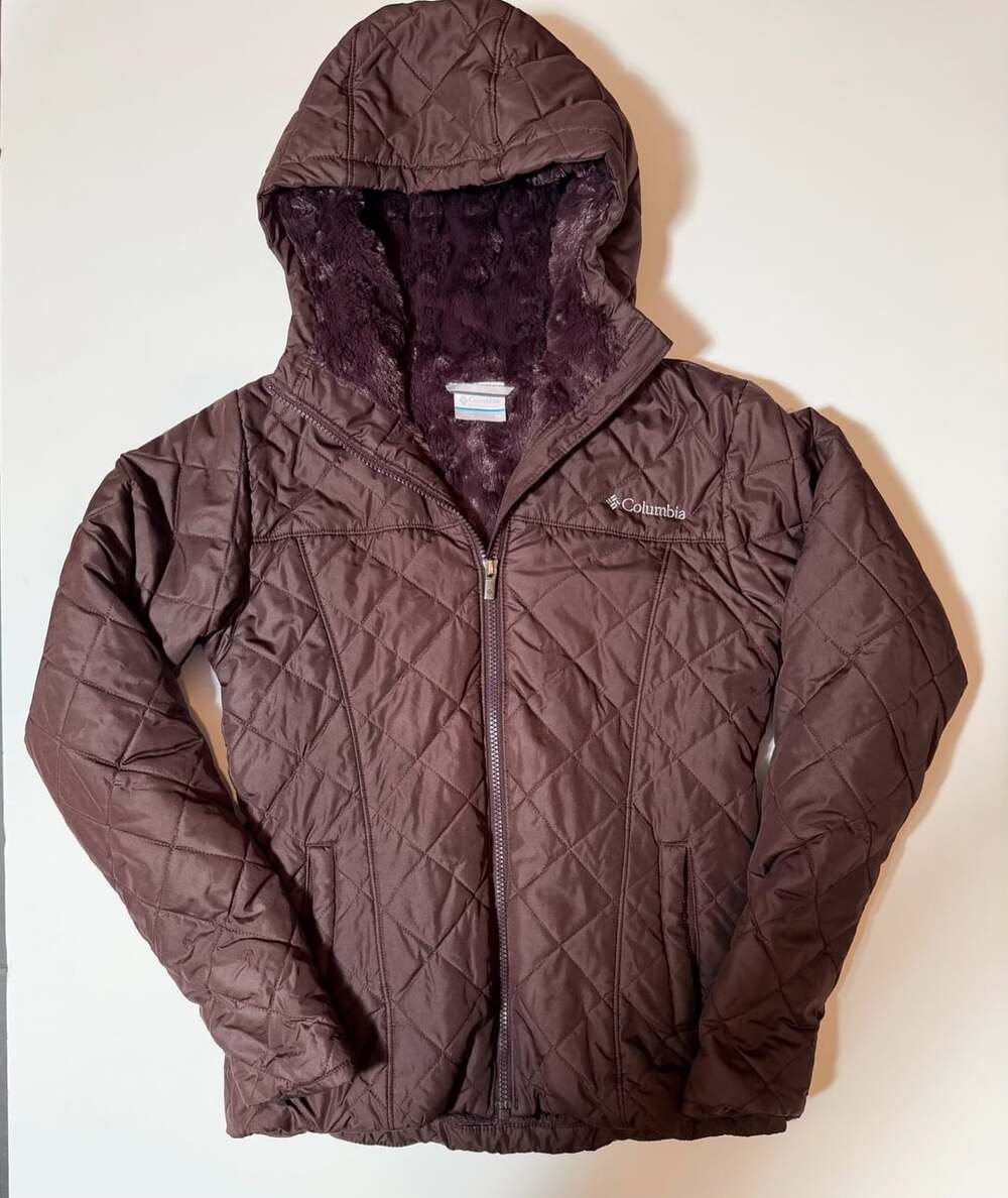 Columbia Women's Copper Crest Quilted Hooded Jacket Dark Brown XS